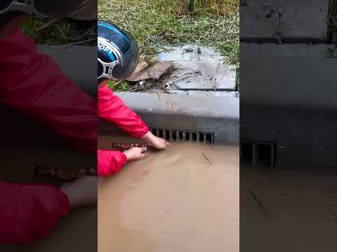 Cleaning Old Culvert  #unclog #satisfying #shorts