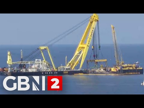 WATCH NOW: The wreckage of British-flagged Bayesian is towed to land