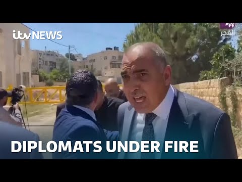 A group of diplomats were forced to flee when they came under fire in the West Bank | ITV News