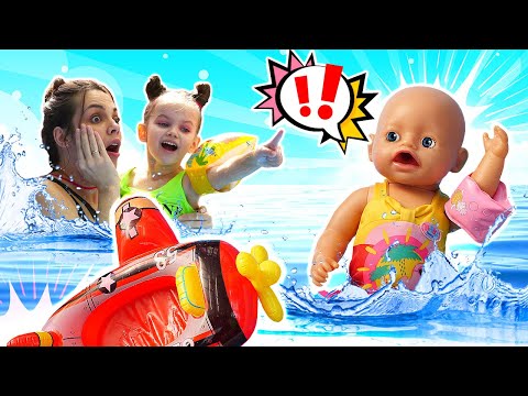 🆘 Au secours ! Baby Born peut se noyer... Jeux avec Maya et Lina pour enfants