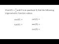 Trigonometric Functions in Quadrant Two