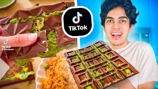 جربت اصنع شوكولاتة دبي بالكنافة 🍫 اغرب اكلات الترند!!