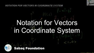 Notation for Vectors in Coordinate System