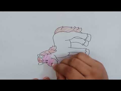 draw a picture of a cute horse with colored pencils