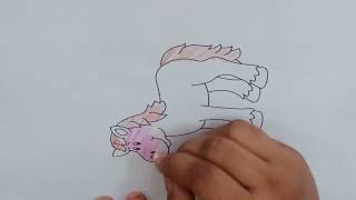 draw a picture of a cute horse with colored pencils