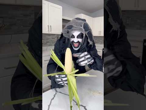 Monster made him popcorn 🌽😳👻 #shorts