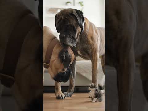 Mastín bullies a cat and this happen … #mastin #dogshorts #wildlife #perros #cat