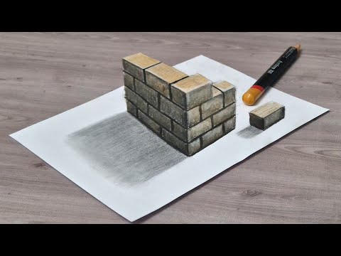 3d drawing wall on paper easy