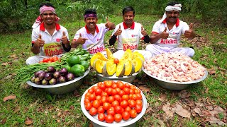Rainy day Special Chicken curry Daal & Sobji cooking for village people | villfood Kitchen