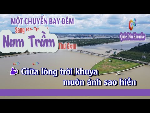 Karaoke Một Chuyến Bay Đêm | Bossa Nova | Tone Nam Trầm (G#m,Tp:100) | Quốc Dân Karaoke