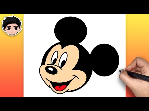 How To Draw MICKEY MOUSE - Step By Step Easy For Beginners