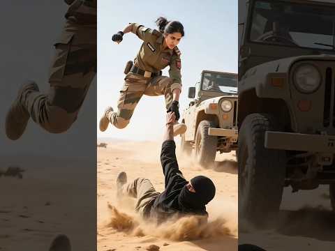 a indian woman army saves our military truck which is loaded with weapons 🚒 ⚔️ #ai #soldier