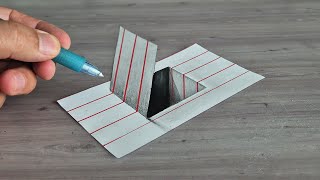 easy 3d drawing illusion on paper step by step