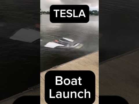 An Unsuccessful Tesla Boat Launch  #tesla #automobile #car #boat