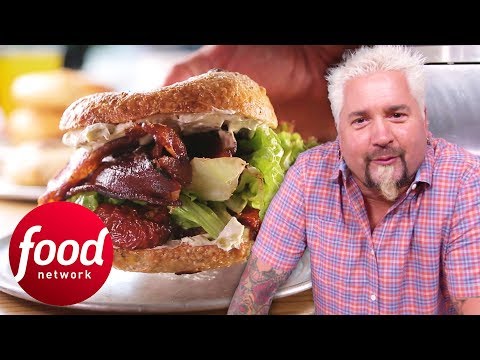 Guy Fieri Eats One Of The Best Bagels He Has Ever Tried On Triple D! | Diners, Drive-Ins & Dives