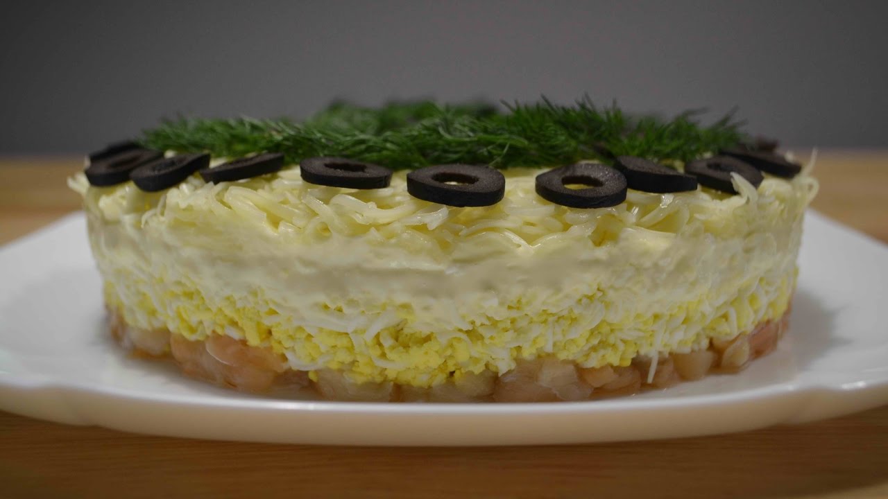 Праздничный САЛАТ с БРЮШКАМИ СЁМГИ Очень Нежный и Сытный Salad for the holiday