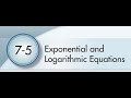 Exponential and Logarithmic Equations