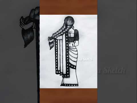 Sadi Girl Sketch || #trending #sketch #drawing #shorts #shortvideo #ytshorts #shortsviral #song