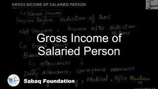 Gross Income of Salaried Person