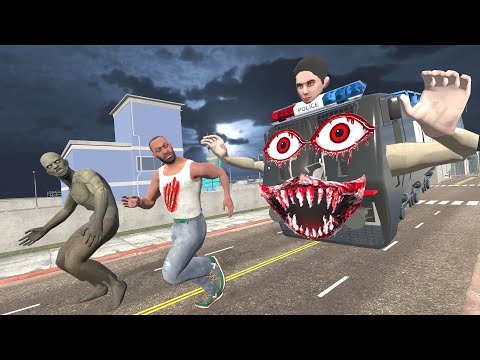 Horror Police Train Attack Franklin In Indian Bike Driving 3D Driving 3D