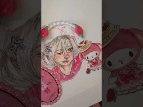 My Melody Art 🎀🍓 #mymelody #creative #art