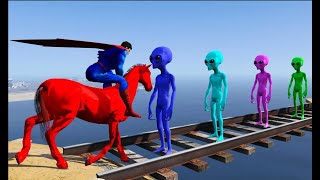 GTA V: Superheroes, Flatbed Trailer Tractor Truck COLOR POLICE CARS TRANSPORTING WITH TRUCKS