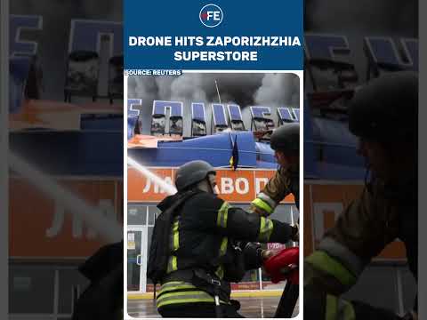Russian Drone Strikes Zaporizhzhia Superstore, Injuring Four and Sparking Massive Fire