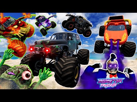 Monster Jam INSANE Racing, Freestyle and High Speed Jumps #72 | BeamNG Drive | Grave Digger