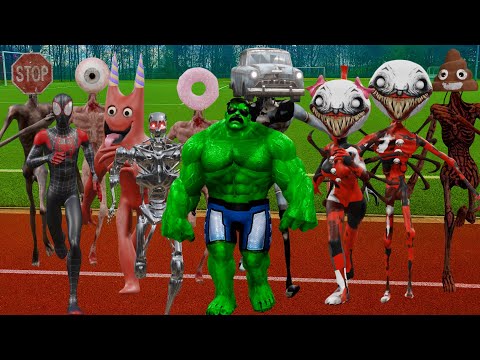 All Siren Head VS Army monster battle level up boss with human hulk/skibidi toilet battle