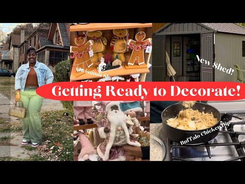 GETTING READY TO DECORATE | SHOPPING - TRYING TO DECIDE ON CHRISTMAS THEME | COOKING BUFFALO CHICKEN