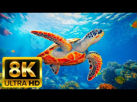 THE COLORS OF THE OCEAN 8K ULTRA HD - Luna's Adventure for Relaxing and Soothing Music