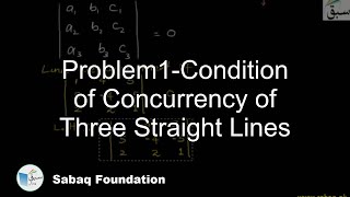 Problem1-Condition of Concurrency of Three Straight Lines