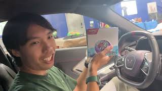 Sitting in MAXXED OUT 2022 C8 CORVETTE OPENING POKEMON CARDS (journey together)