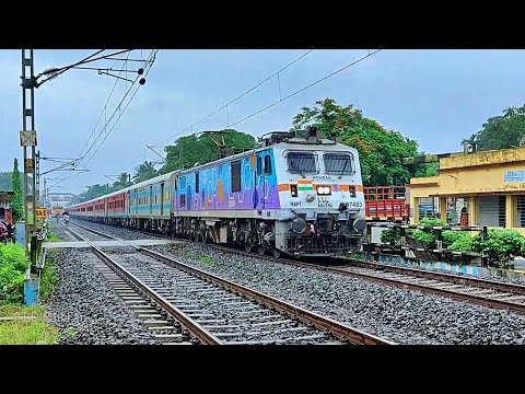 Howrah/WAP-7/37400 “ANUBHA” celebration Locomotive LEADING up 13063/Howrah - Balurghat Express TRAIN