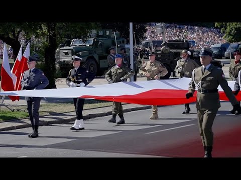 YouTube video thumbnail: Polish Army to Mark 1920 Military Victory With Large Warsaw Parade
