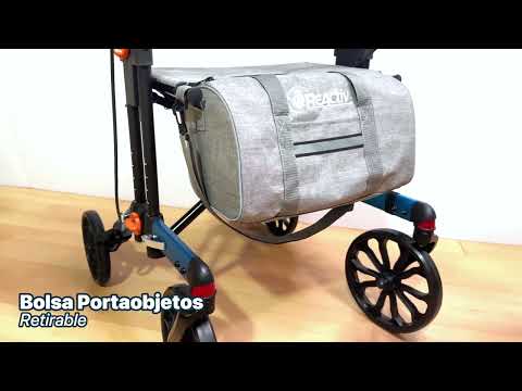  Rollator de Aluminio con Altura Ajustable, Color Azul Metálico 