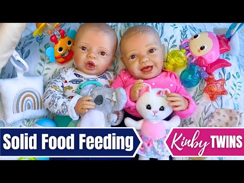 Reborn Kinby Twins Day In The Life:  Morning Routine And Solid Food Feeding With Kate & Nate.