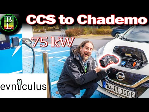 Charging Nissan Leaf at CCS Hypercharger - Evniculus CCS to Chademo Adapter