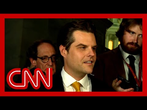 Gaetz speaks to reporters moments after his move to oust McCarthy