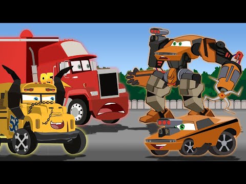 MACK & FRITTER vs SNOT ROD | Robot Cars: Epic Bttle