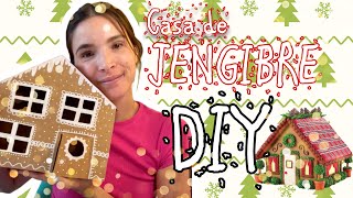 Casita de jengibre hecha con cartón reciclado