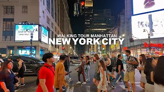 New York Manhattan Summer Walk, 8th Avenue, Columbus Circle, Broadway, 6th Avenue, 7th Avenue, 4K