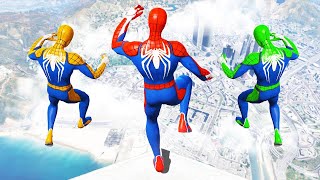 Rainbow Spiderman Ragdolls in GTA 5 Ep.3