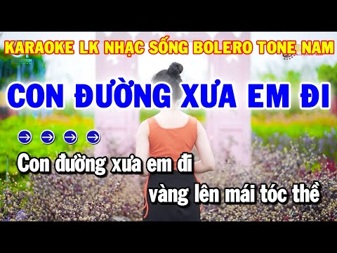 Karaoke Nhạc Sống Liên Khúc Tone Nam Bolero | Con Đường Xưa Em Đi – Căn Nhà Màu Tím