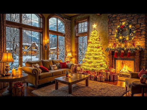 Christmas Fireplace Ambience 🔥 Relaxing Instrumental Christmas Music🎄Calm and Peaceful Holiday