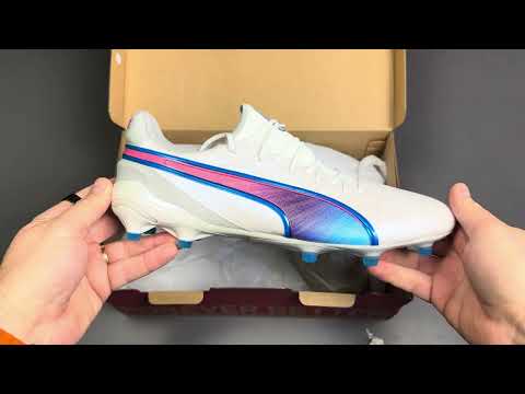 PUMA King Ultimate FG/AG Formula - White/Bluemazing/Flat Light Gray/Sunset Glow