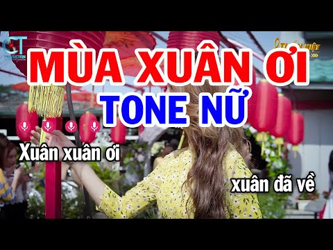 Karaoke Mùa Xuân Ơi Tone Nữ  ( Gm ) Nhạc Tết Mới || Karaoke Tuấn Kiệt