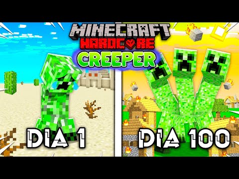 🧨SOBREVIVÍ 100 días SIENDO un CREEPER! en Minecraft HARDCORE #100dias #minecraft