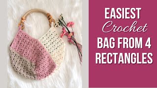 Easiest Crochet Bag from 4 Rectangles