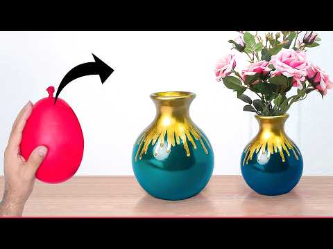 Cement flower vase - Gypsum (POP) flower vase || How to make Cement pot